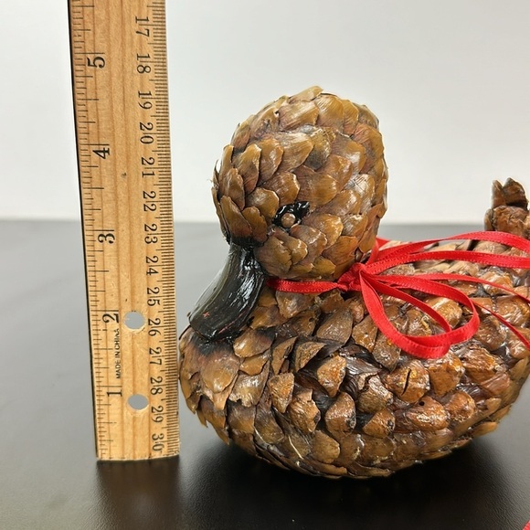 Vtg Handmade Decorative Pinecone Duck Figurine Rustic Folk Art Cabin Retro Lodge - Picture 12 of 15